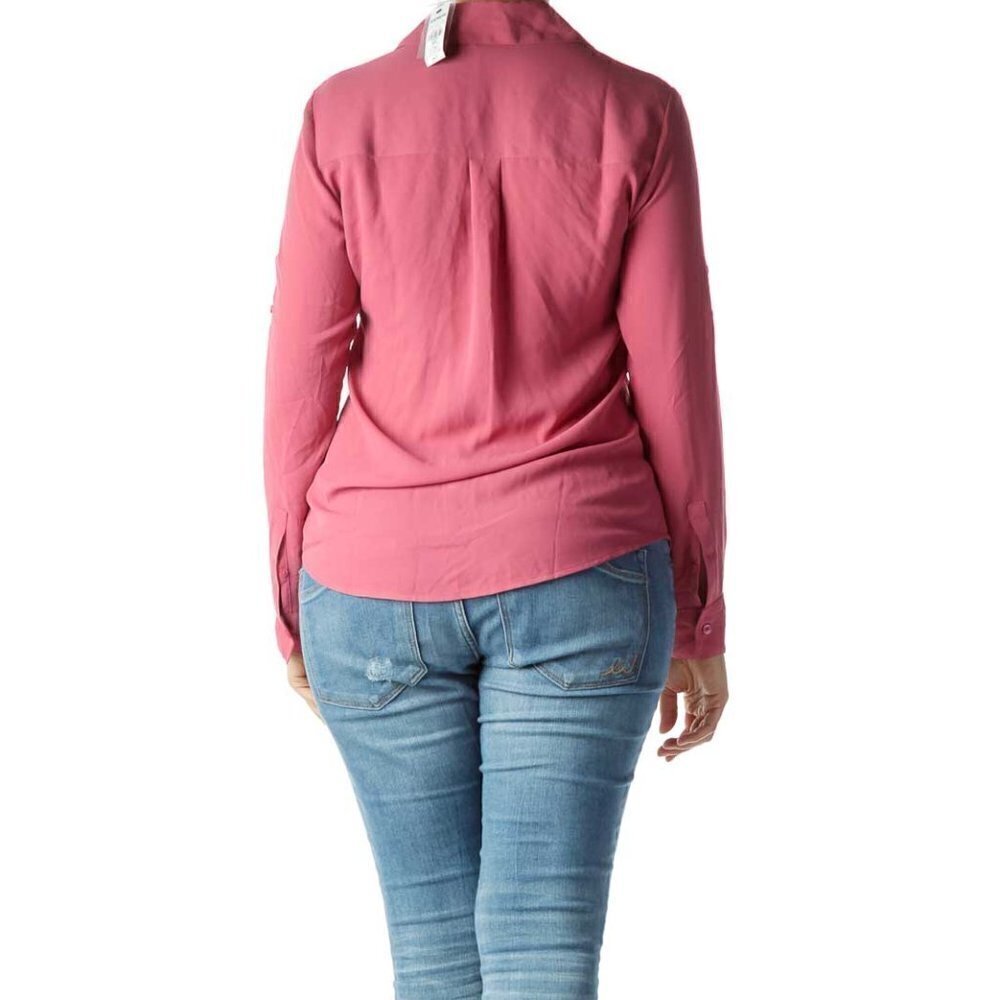 Express Pink Crocheted Back Shirt - Picture 2 of 3